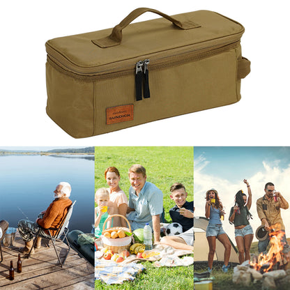Oxford Cloth Camping Storage Handbag Waterproof Bbq Picnic Bags Reusable Cookware Carrier Organizer for Family Bbq Travel Supply