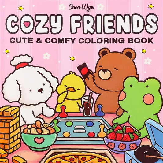 Cartoon Coloring Book For Adults And Teens Featuring Adorable Creatures for Christmas Gifts To Relax In A Cozy Hygge Moment