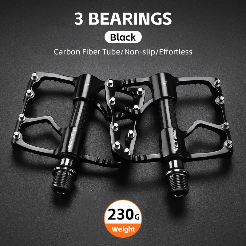 WEST BIKING MTB Cycling Pedals Sealed Bearing Ultralight Aluminum Alloy Footboard Anti-Slip Bicycle Platform Pedals Bike Parts
