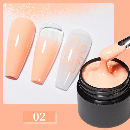 BOZLIN 5ML Color Solid Nail Gel Colorful Painting Nail Art Varnish Semi Permanent Solid Polish UV Nail Gel Top Coat Manicure