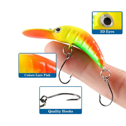 5.2cm/2.6g Micro Rice Worm Slow-sinking Plastic Fake Bait Artificial Hard Bait Bionic Lure Trout Pike Bass Fishing Accessories