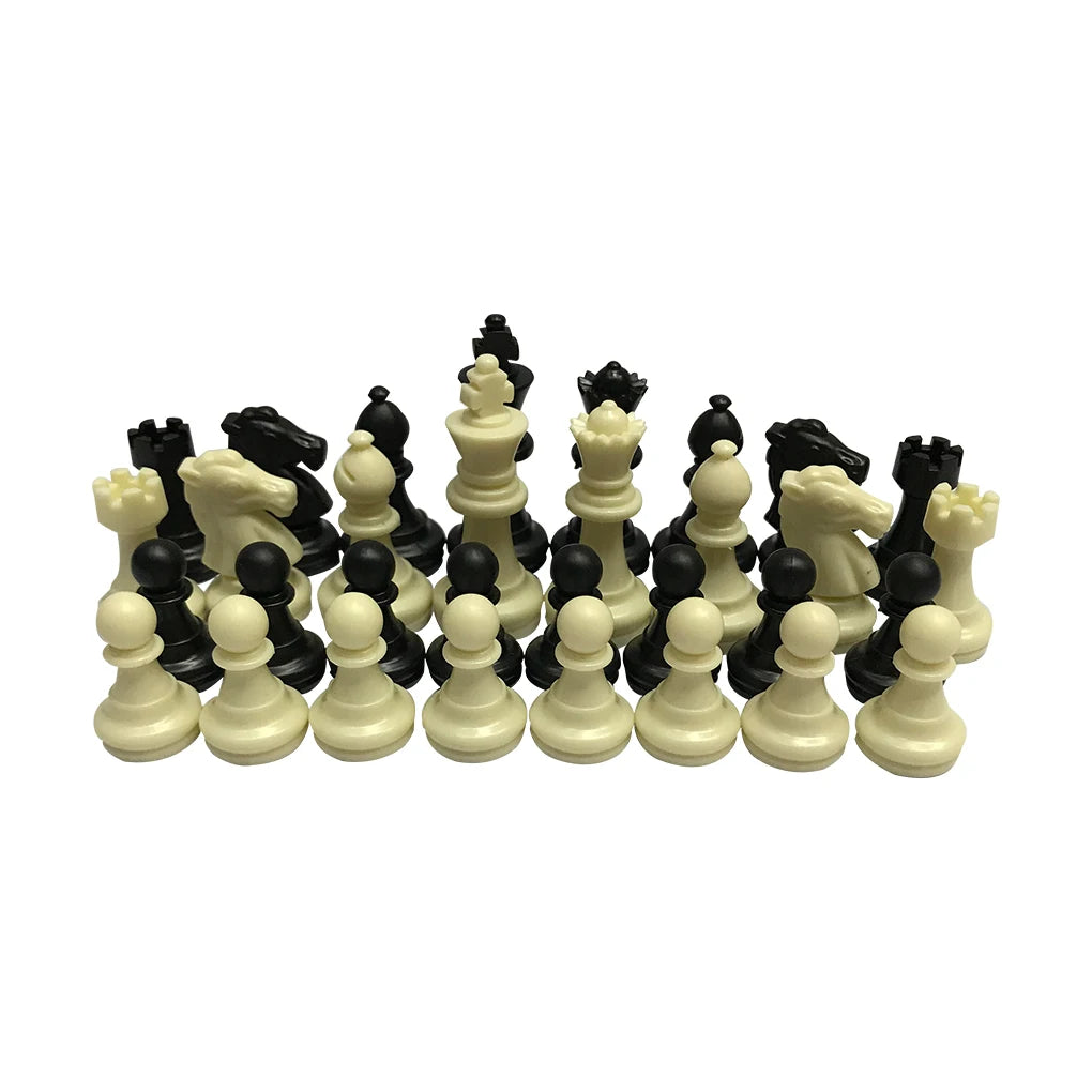 32 Pieces ABS Kids Chess Piece Portable Replacement Developmental Household School Toy Plaything Birthday Gift White