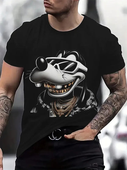 Funny Men's T Shirt Cartoon Duck Print Summer Casual Short Sleeve Pullover Fashion T-shirts Outdoor Male Overszied Clothing