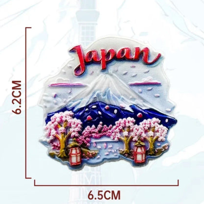Asia Japan Resin 3D Fridge Magnets Tourism Souvenir Refrigerator Sticker Handicraft Gift Decoration