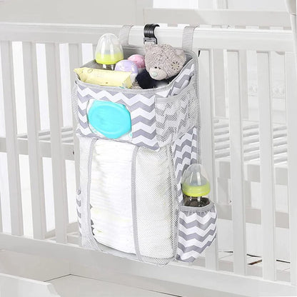 Changing Table Diaper Organizer - Baby Hanging Diaper Stacker Nursery Caddy Organizer for Cribs Playard Baby Essentials Storage