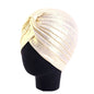 New Women Gold Silver Turban Hats Chemo Bandana Hijab Pleated Indian Cap Turbante Hat Ladies Hair Loss Headscarf Muslim Headwear