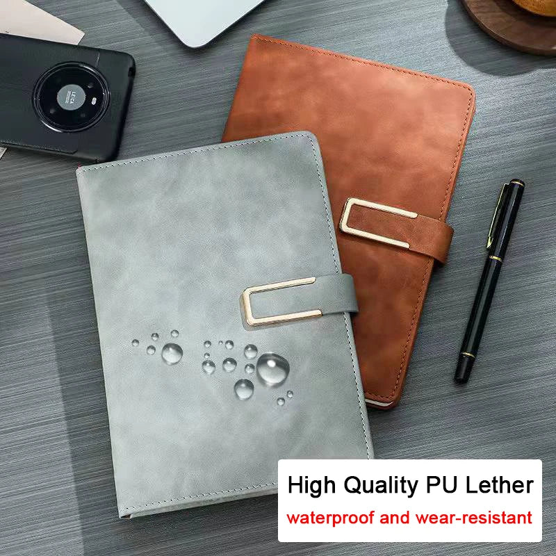 Engraved notebook pen Set Custom Logo Notepad Thick Business Office Stationery Leather Diary Text Personalized gift for Teacher