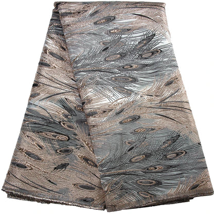 Kalume Latest French Jacquard Tulle Lace Fabric 2024 Best African Brocade Lace Fabric for Women Midi Party Prom Dresses F3327