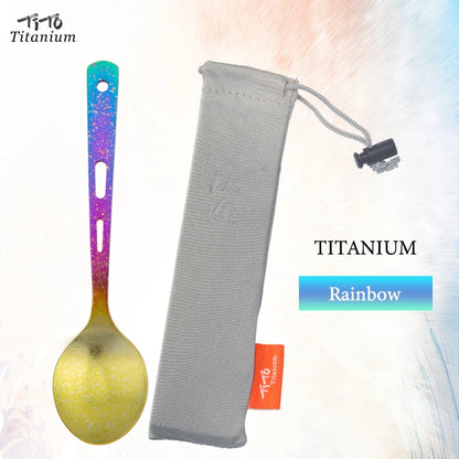TiTo TiTanium Spork Spoon Tableware Combination Outdoor Camping Titanium Alloy Fork Collection Travel Knife Practical 3Pcs Set