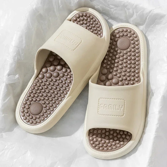 New Summer Concise Trend Couple Indoor Sandals Non-slip Bathroom Slides Men Women Shoes Massage Slippers Ladies' Home Flip Flops