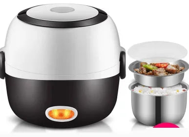 Mini Electric Rice Cooker Stainless Steel 2/3 Layers Steamer Portable Meal Thermal Heating Lunch Box Food Container Warmer