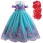 Fancy Mermaid Costumes for Girls 4-10 Y Ariel Cosplay Birthday Princess Dress Halloween Carnival Party Gown Girls Mermaid Dress