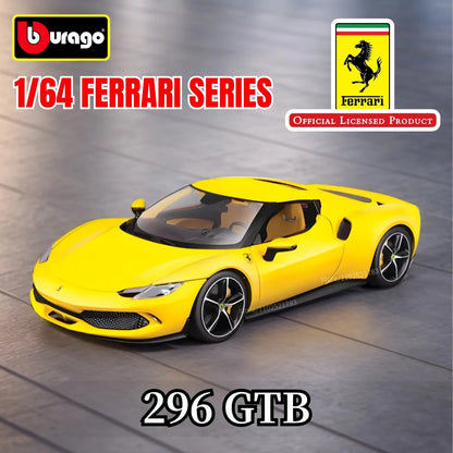 Bburago 1:64 Ferrari 488 Pista Replica Car Model Scale F40 F50 458 296 GTB Enzo Diecast Traffic Miniature Art Figure Kid Boy Toy