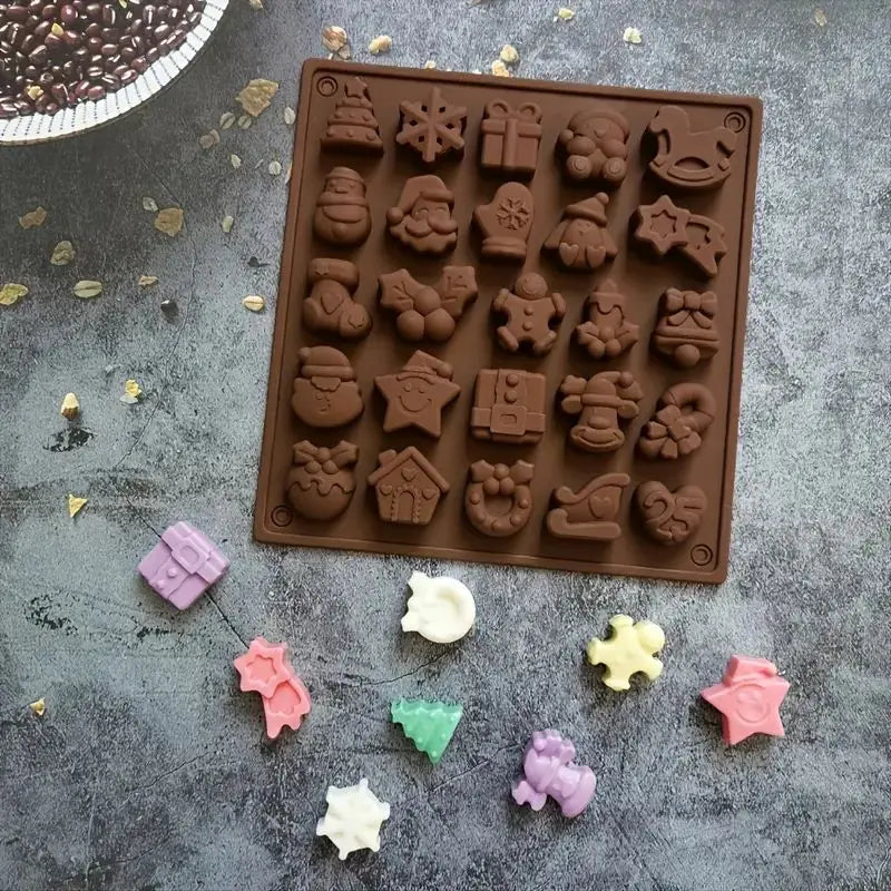 1pc Non-Stick Christmas Chocolate Mold - 25 Cavities for Delicious Xmas Treats Christmas Handicrafts