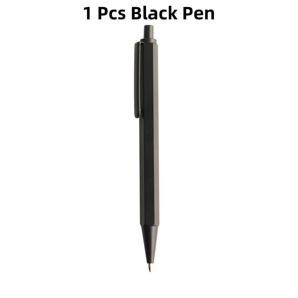 Metal Ballpoint Pens Automatic Ballpoint Pen Refill Black Blue Ink For School Office Stationery Supplies Writing 0.7mm