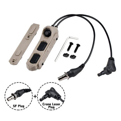 WADSN Airsoft Axon Tactical Dual Function Switch Remote Button M300 M600 SF Plug NGAL PEQ OGL L3 Laser FIT Mlok Keymod 20mm Rail