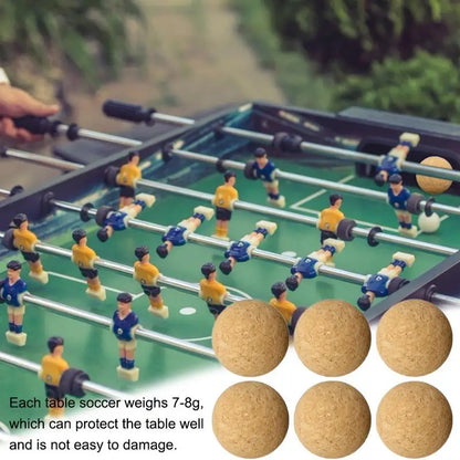 1/6Pcs 36mm Table Football Cork Solid Wood Foosball Table Soccer Ball Fussball Football Machine Replacement Accessories