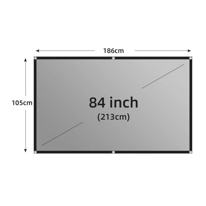 LEJIADA Projector Screen 60-133 Inch Metal Grey Anti-Light 16:9 Portable Black Border With Holes Home Outdoor Projection Screen