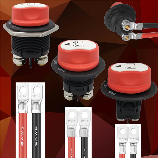 50A 100A 200A Battery Isolator Selector Switch for Boat, Battery Master Disconnect Switch Power Cut/Shut Off Kill Switch 12-48V