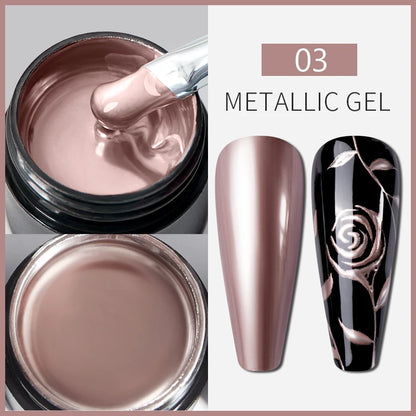 BOZLIN 5ML Color Solid Nail Gel Colorful Painting Nail Art Varnish Semi Permanent Solid Polish UV Nail Gel Top Coat Manicure