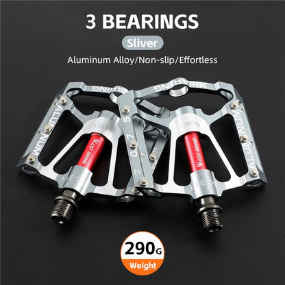 WEST BIKING MTB Cycling Pedals Sealed Bearing Ultralight Aluminum Alloy Footboard Anti-Slip Bicycle Platform Pedals Bike Parts
