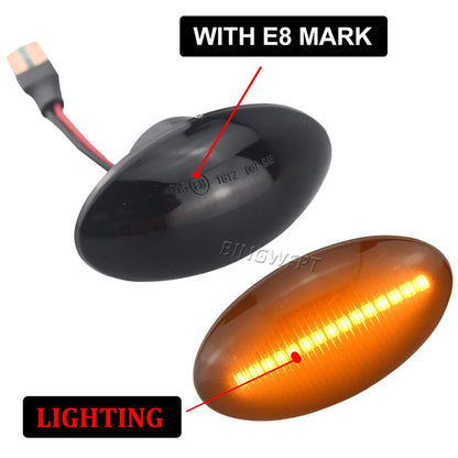 2pcs super bright For MINI Cooper R50 R52 LED Dynamic Side Marker Light Side Repeater Blinker Lamp