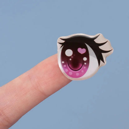10Pairs Long Eyelashes Cute Love Cartoon Eyes Stickers Anime Figurine Doll Face Organ Paster Clay Decals DIY Doll Accessories
