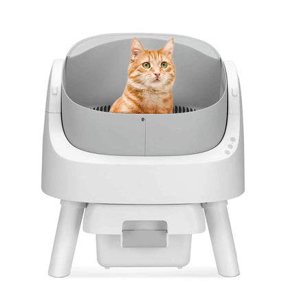 AutoScooper Automatic Cat Litter Box Safety Self Cleaning Machine, Includes Mat And Trash Bags, White (Manufactured By PetPivot)