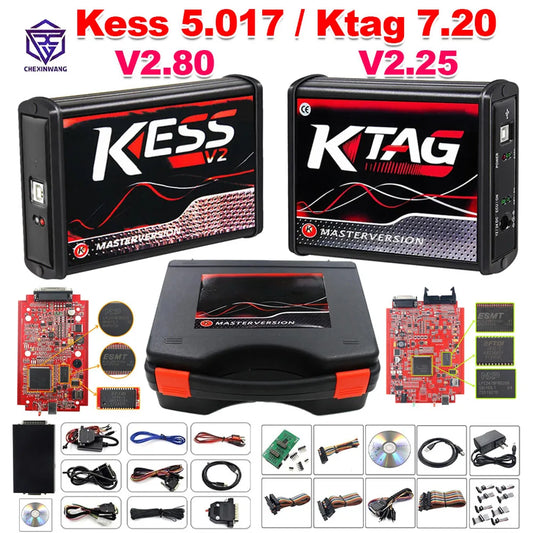 Kess Ktag Ecu programmer Kess V2 V5.017 Online 2.80 EU Red KTAG 7.020 2.25 ECU Chip Tuning Unlimited Repair Kit Complete Toolbox