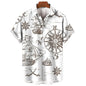 Vintage Men'S Shirt 3d Sailing Boat Print Men Clothing Summer Casual Short Sleeve High Quality Top Tee Hawaiian Beach Sweatshirt