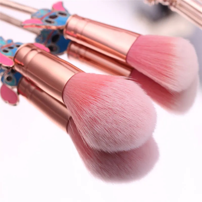 5pcs/lot Lilo and Stitch Cartoon Figure Makeup Brush Anime Cute Stitch Dolls Model for Women Girl Makeup Brush