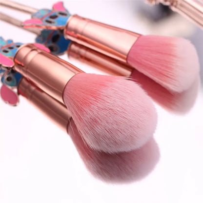 5pcs/lot Lilo and Stitch Cartoon Figure Makeup Brush Anime Cute Stitch Dolls Model for Women Girl Makeup Brush