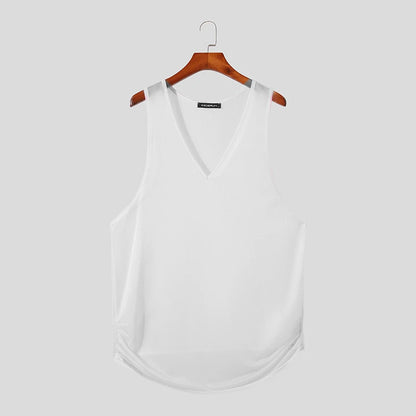 INCERUN Tops 2024 American Style Fashion Men's Personality Deconstruction Vests Casual Clubwear Hot Selling Thin Tank Tops S-5XL