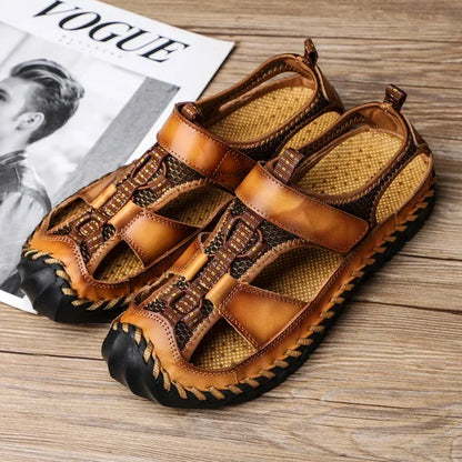 Men's Summer Sandals Man Summer 2024 Slippers for Men Leather Sandal High Quality Shoes Casual Sneakers Social Shoe Male Slipers