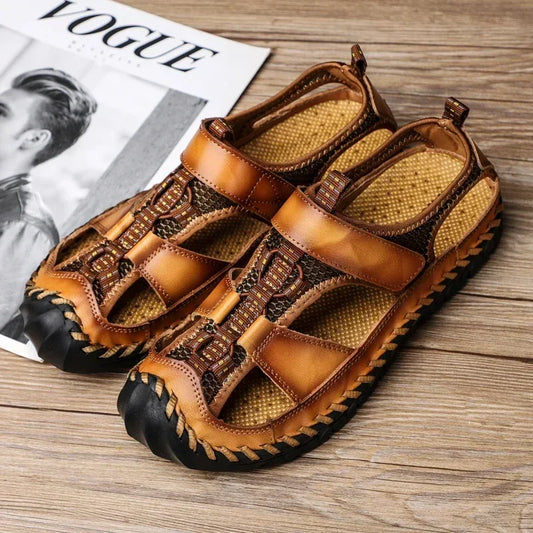 Men's Summer Sandals Man Summer 2024 Slippers for Men Leather Sandal High Quality Shoes Casual Sneakers Social Shoe Male Slipers