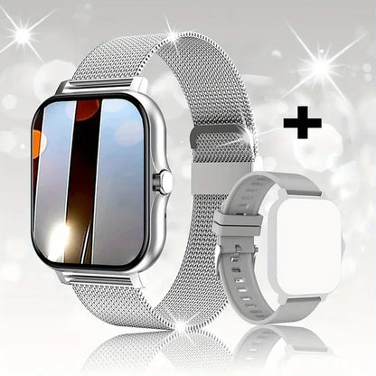 +3pc Square Smart Watch Women Men Smartwatch Touch Dial Calls Music Smartclock For Android IOS Fitness Tracker Sport Smart-watch