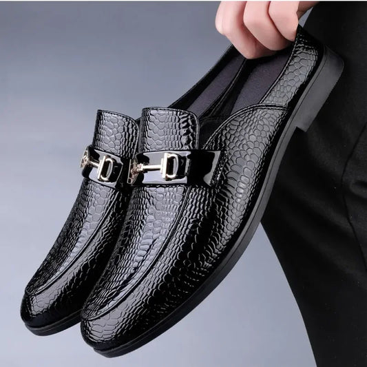 Men's slippers half drag summer new leather texture large size leather shoes men's slippers men