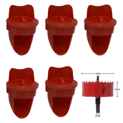Chicken Feeder Poultry Feeding Supplies DIY Rain Proof Poultry Feeder Port Gravity Feed Kit For Buckets Barrels Bins Troughs