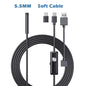 Android Endoscope Camera 7MM 5.5MM Mini Lens 3IN1 TYPE-C Micro USB 6LEDs Waterproof Inspection Borescope for Samsung Huawei PC