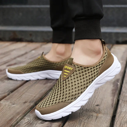 MAEDEF 2024 Men Sport Shoes Lightweight Breathable Slip on Male Casual Sneakers Anti-slip Men's Flats Soft Outdoor Walking Shoes