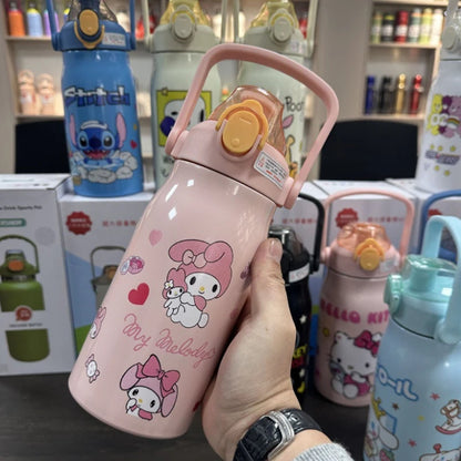 Sanrio Kuromi Water Cup Student Children's Cute Plastic Cup with Lid Straw Cup Straight Drinking Cup Festival Water Cup