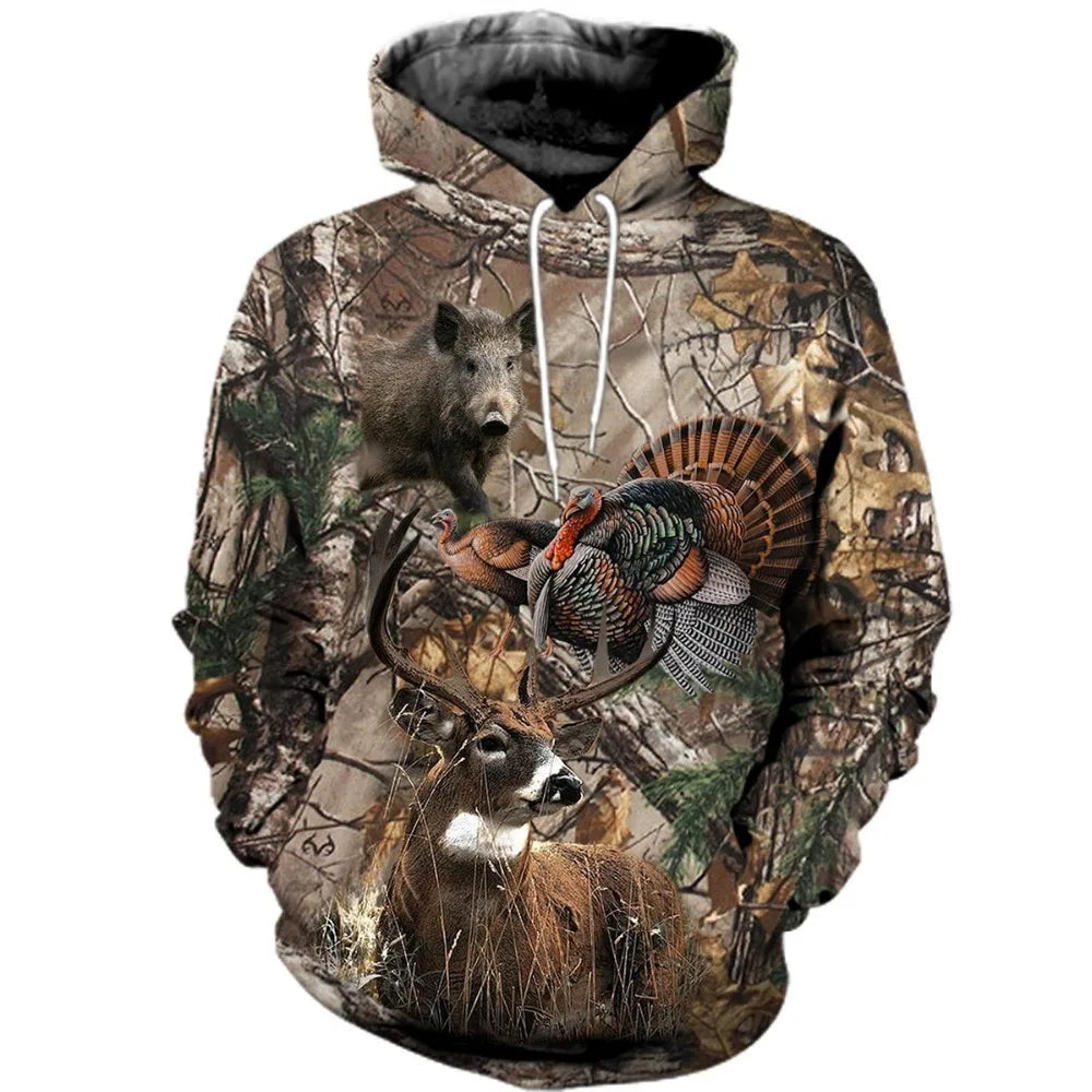 2024 Four Seasons Maple Leaf Camouflage 3D Sports Shirt Men's Fishing Outdoor Camping Hunting Clothing Jacket Men's Hoodie