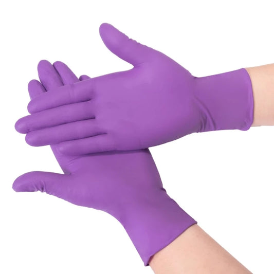 20/50/100PCS Disposable Nitrile Gloves Purple Waterproof Non-Slip Glove for Work Kitchen Household Cleaning Beauty Salon Haircut