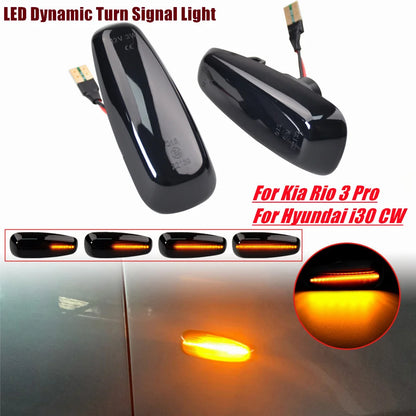 For Kia Pro Ceed Estate Rio III Hatchback Saloon Hyundai i30 Azera Elantra Avante Dynamic Turn Signal Lamp LED Side Marker Light