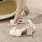 Pearl Sandals, Med Set Women's Beige All Paired with Chunky 2024 Girls in Transparent Black Gladiator Fashion Women's Shoes