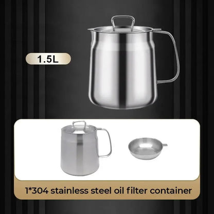 304 Stainless Steel Versatile Oil Filter Vessel Large Capacity with Filter Frying Basket Deep Fryer Separating Grease Separator