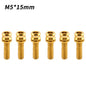 MUQZI 6PCS Titanium Bolts M5x15 M5x17 Bicycle Handlebar Stem Screw With Washer