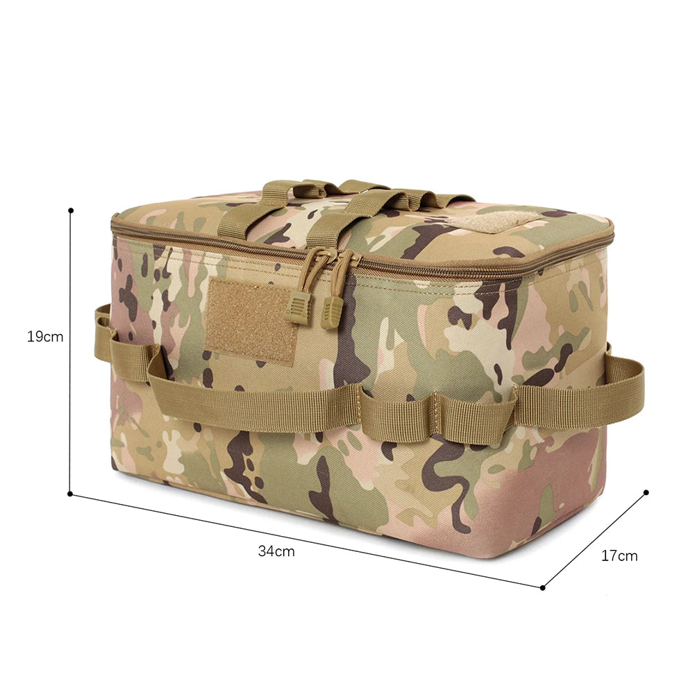 Oxford Cloth Camping Storage Handbag Waterproof Bbq Picnic Bags Reusable Cookware Carrier Organizer for Family Bbq Travel Supply