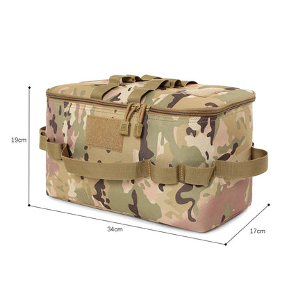 Oxford Cloth Camping Storage Handbag Waterproof Bbq Picnic Bags Reusable Cookware Carrier Organizer for Family Bbq Travel Supply