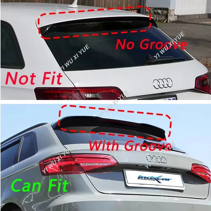 For Audi A3 S3 S-Line 8V Sportback Facelift 2016 - 2020 Not for RS3 Car Rear Spoiler Cap Rear Trunk Boot Roof Lip Spoiler Tuning